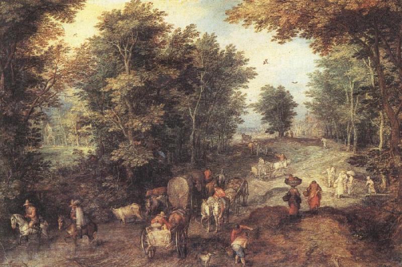 Jan Brueghel The Elder Landscape with a Ford Spain oil painting art